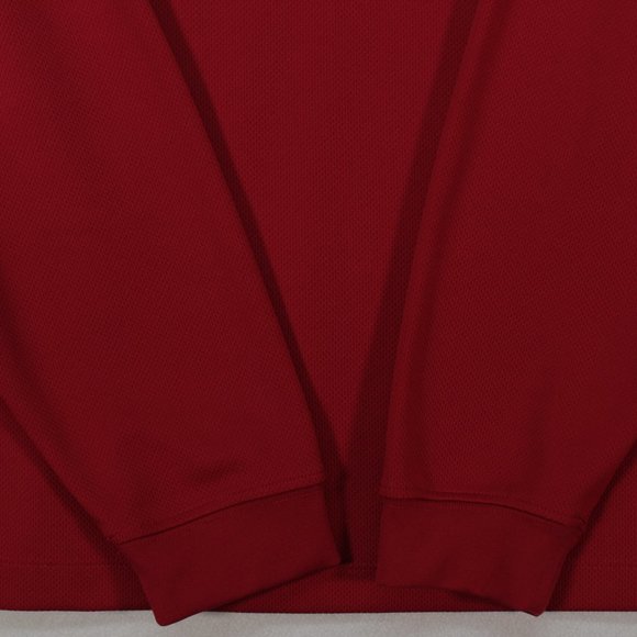PGA Tour Shirt Men's Medium Red Long Sleeve Solid Golf Polo - Picture 4 of 10